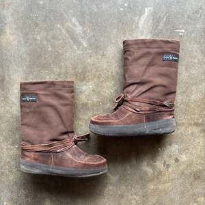 Steger Mukluks Men's 11+ Brown Canvas Moosehide Leather Winter Boots